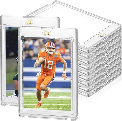 75PT Magnetic Card Holder - 18ct Trading Card Protectors with UV Protection | Thick Hard Plastic Sleeves