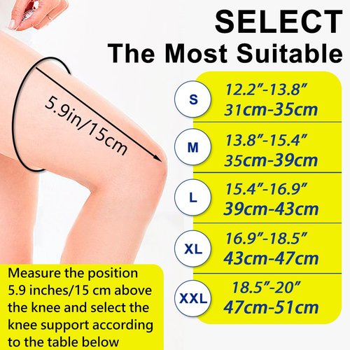 Ruilaibao Full Leg Compression Sleeves 2 Pack anti Sliping Ventilation Long Knee Support with Wraps for Men and Women Long Knee Compression Sleeve for ACJ, PCL, Meniscus Tear, Arthritis (L, Black)