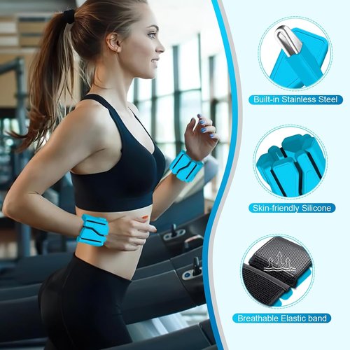 ADLIFE Adjustable Wrist And Ankle Weights - 2 Lbs Set For Home Gym, Yoga, Pilates, Running