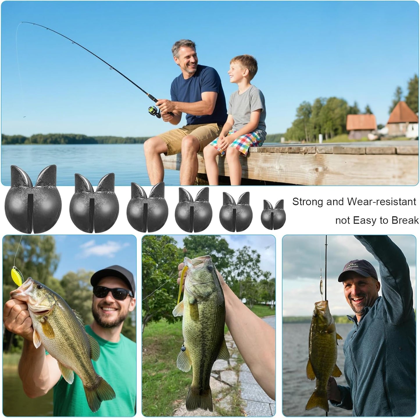 Premium Split Shot Fishing Weights by [Brand Name] - 100/150 Pcs Assorted Sizes (0.02oz–0.14oz) for Freshwater & Saltwater Fishing