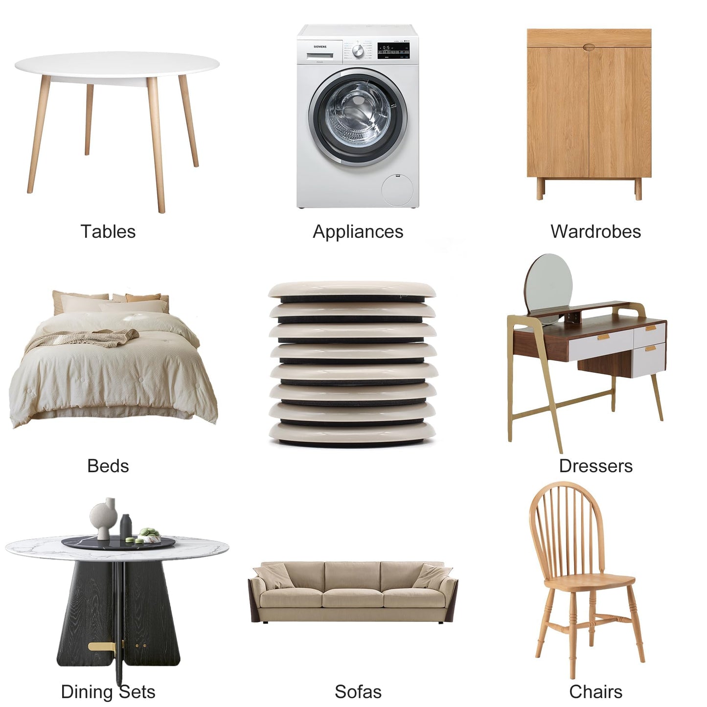 Furniture Sliders, Furniture Sliders Pads for Hardwood Floors, Chair Legs Floors Protectors, Reusable Round Glides Glider, Heavy Duty Furniture Movers Sliders (8 Pcs, 4 3/4inch，Beige)