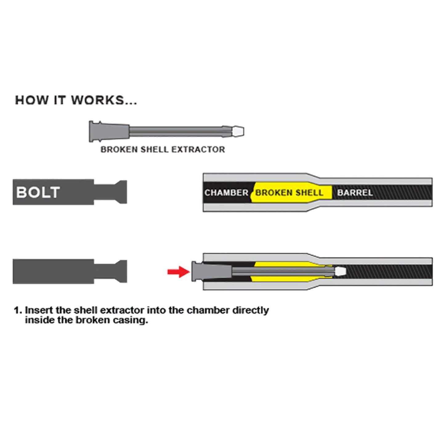UTG .223 Broken Shell Extractor, Black