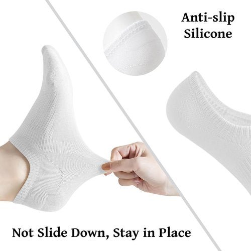 Irisbear No Show Socks - Thin Cotton Non-Slip Low Cut Design | 6 Pairs for Ultimate Comfort