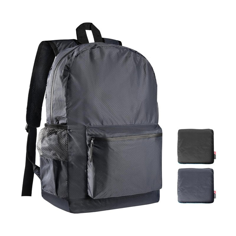 pack all 20L Lightweight Packable Backpack, Water Resistant Foldable Backpack, Travel Hiking Daypack with Waterproof Zippers (Navy Blue)