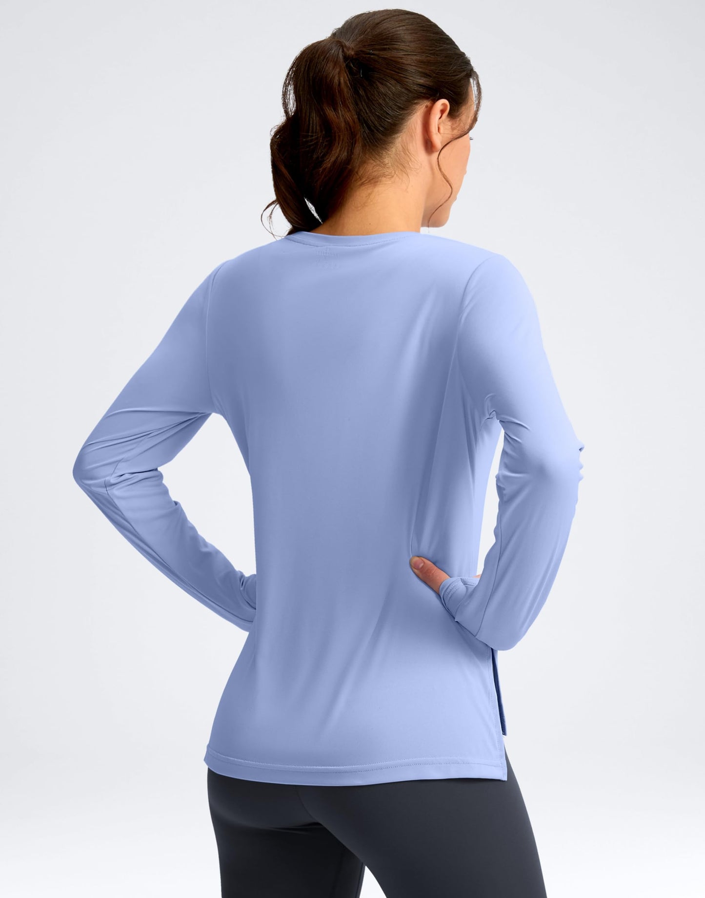 Soothfeel Women's Sun Shirts UPF 50+ Long Sleeve UV Protection Workout Hiking Tops Lightweight Quick Dry SPF Outdoor Shirt Snow_Blue XL