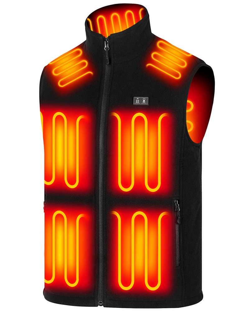 NAPALOOK Heated Vest for Men with Battery Pack Included (No Charger), 10 Heating Zones Polar Fleece Heated Vest & Gift Box Size L – Ideal for Outdoor Activities