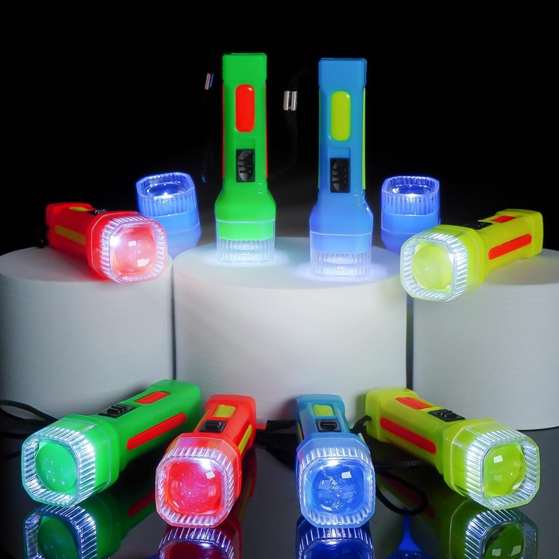 PROLOSO 30 Pcs Small Mini Flashlight Set Bulk Flashlight with Lanyard Battery Included Small Torch for Kids Camping Hiking Night Party Favors