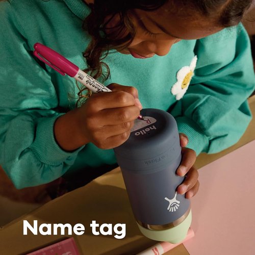 Hydro Flask Kids Water Bottle - Insulated Stainless Steel with Straw Cap - 18 Oz Seaspray Blue