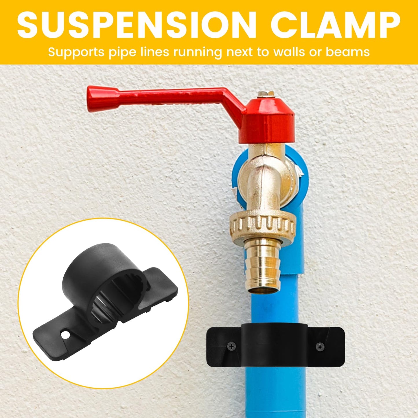 50 Pack 1/2 Inch Pipe Clamps Pex Clamp Heavy-Duty Bulk Pipe Supports Suspension Clamp Pex Clamps for Pex, Copper, CPVC (1/2inch)