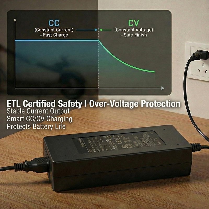 36V Lithium Battery Charger, ETL Certified 42V 2A Charger for Electric Scooter Hoverboard Ebike, Compatible with Gotrax,Jetson,Ninebot,Volpam,Segway, Sisigad,Hover 1 (for 36V Lithium Batteries only)