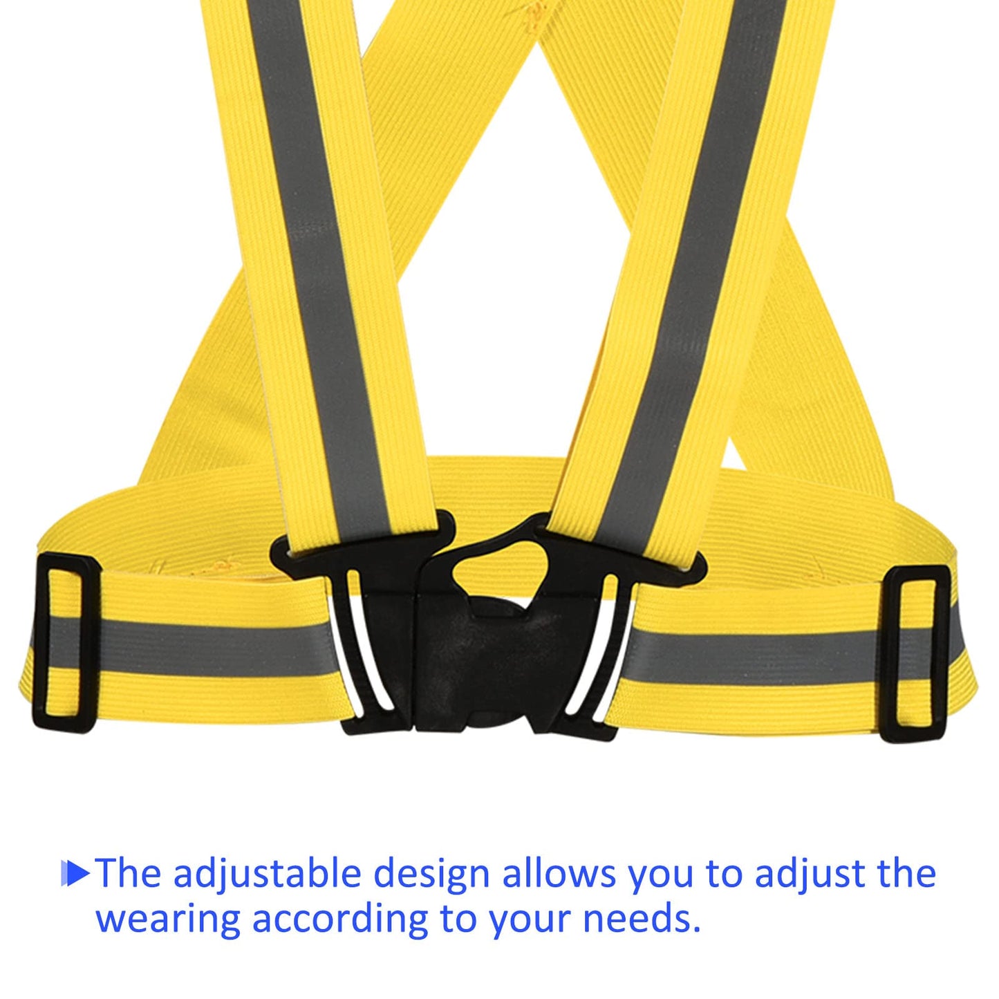 M METERXITY 2 Pack Reflective Vest - Adjustable Strip, High Visibility Safety Reflector Tape Safety Gear, Apply to Running Night Walking(1.5", White)