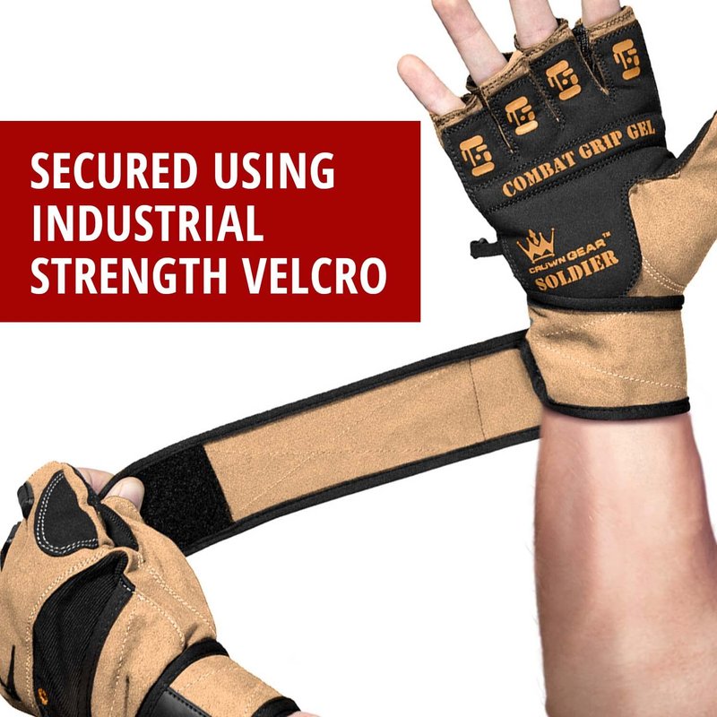Weightlifting Gloves for Crossfit Workout Training - Fitness Gym Bodybuilding Gloves for Men or Women - Best for Heavy Weight Lifting Exercise Integrated Full Wrist Support Wraps (Desert Tan, M)
