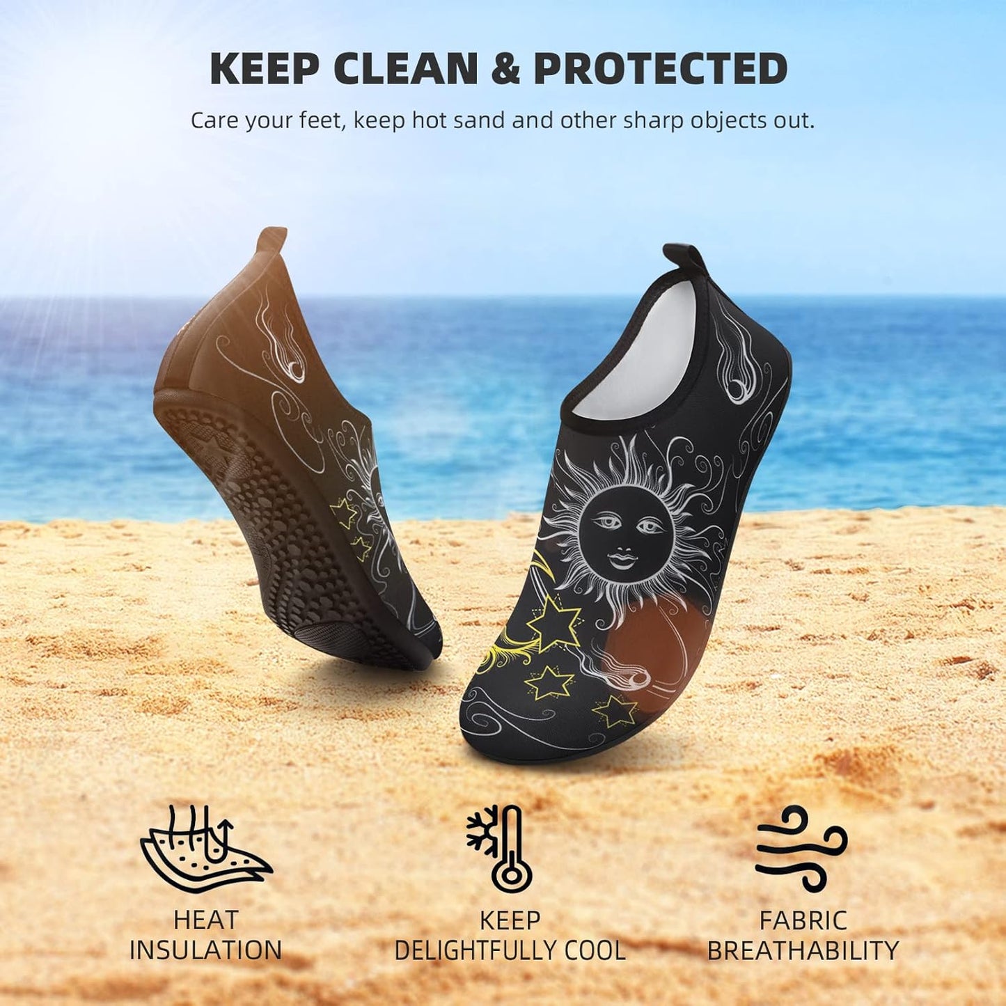 Skiennix Water Shoes - Quick-Dry Aqua Socks for Beach & Pool | Unisex Sizes for Adults & Youth
