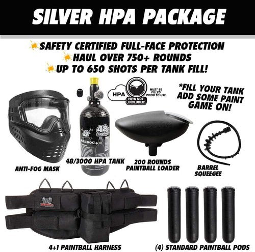 Maddog Tippmann Cronus Tactical Paintball Gun Marker - Complete Silver Starter Kit with Anti-Fog Mask, Tank & More