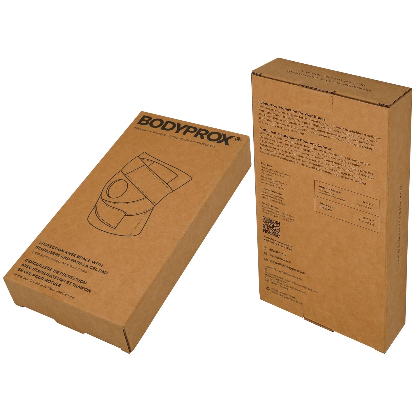 Bodyprox Knee Brace with Side Stabilizers & Patella Gel Pad Support