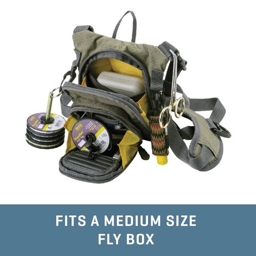 Allen Company Bear Creek Micro Fly Fishing Chest Pack, Fits 2 Medium Tackle/Fly Boxes, Green