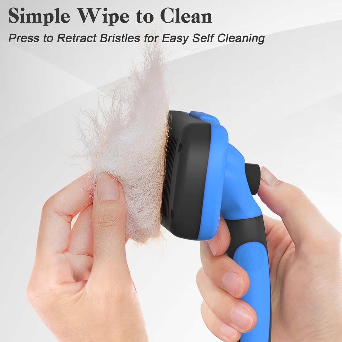 Swihauk Self-Cleaning Slicker Brush - Skin-Friendly Deshedding Tool for Dogs & Cats | Blue