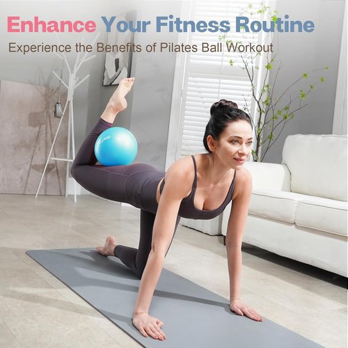 Kisnbld 9-Inch Mini Pilates Ball - Anti-Burst, Slip-Resistant Yoga Ball for Stability & Core Strength