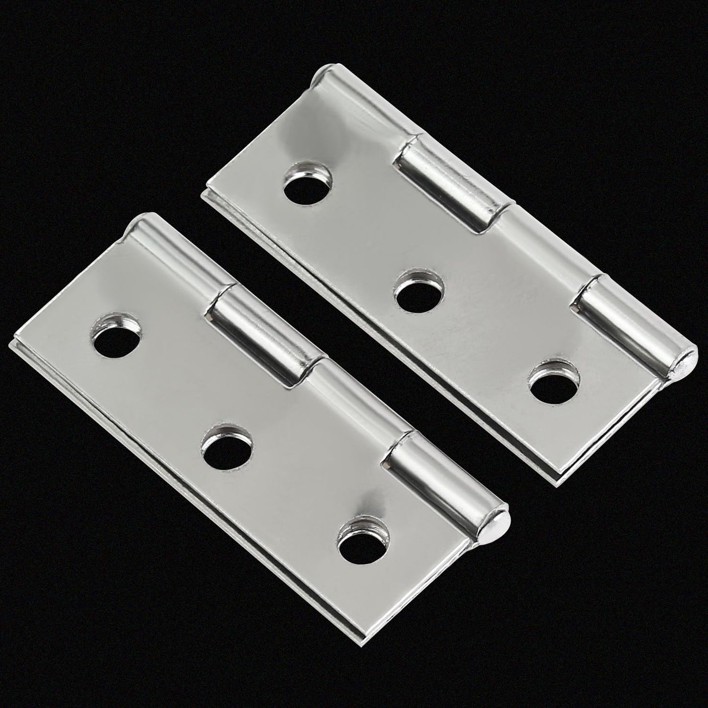 Sutemribor 20 Pieces Stainless Steel Folding Hinges, 1.73 Inch Cabinet Hinges, Small Door Hinges, Small Hinges with 120 Pieces Screws for Wooden Cabinets Box Small Crafts and Lightweight Projects