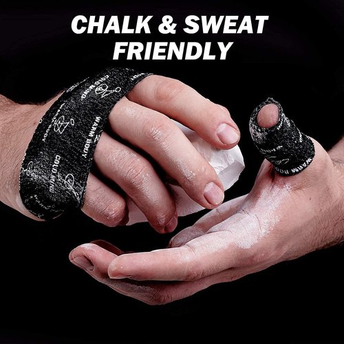 WARM BODY COLD MIND 1.85" Weightlifting Thumb Tape - Hook Grip Tape for Powerlifting, Cross Training, Gym Tape, Workout, Weight Lifting Tape, Athletic Finger Wrap (Mix V1 3 Rolls)