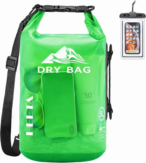 HEETA Waterproof Dry Bag - Lightweight Roll Top Storage Backpack with Phone Case | 5L, 10L, 20L, 30L, 40L