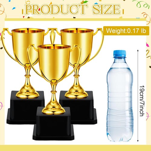Ecation Gold Trophy Award Set - 18 Pcs 7-Inch Cups for Employee Appreciation & Recognition Gifts