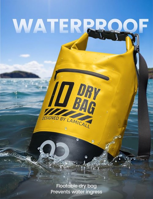 Lamicall Waterproof Dry Bag - Durable & Floating Gear Sack with Phone Pouch | 5L/10L/20L/30L/40L Sizes for Kayaking, Hiking & Fishing