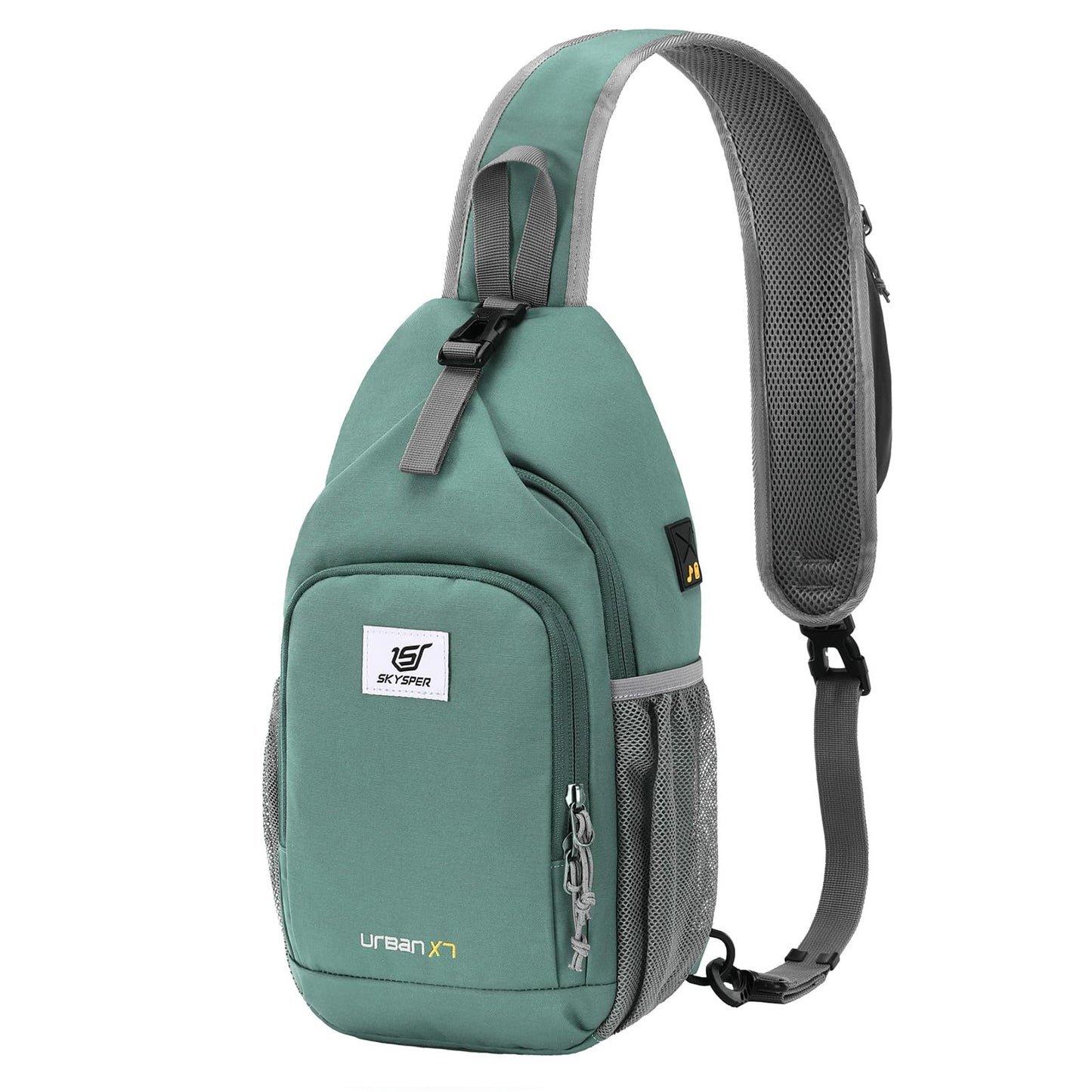 SKYSPER Sling Bag RFID Crossbody Sling Backpack Cross Body Shoulder Bag Travel Hiking Daypack for Women Men(Green)