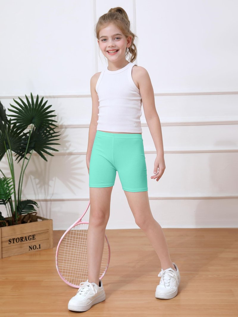 Ruisita 6 Pack Girls Cotton Biker Cartwheel Shorts Kids Safety Under Dress Dance Shorts