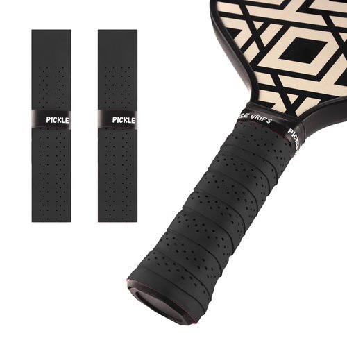 Pickle Grips Pickleball Paddle Grip Tape by YALLA - Black Overgrip Grip Wrap for Pickleball Racquet- Moisture Wicking Paddle Grip Wrap (2 Pack)