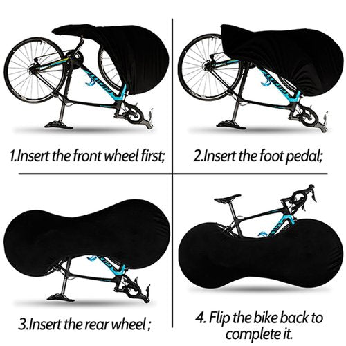 Bestookits Bike Wheel Covers for 22-27in Bicycles Wheels, Washable Stretchy Elastic Bike Tire Wheel Covers Dust-Proof for Indoor/Outdoor Use (Black)