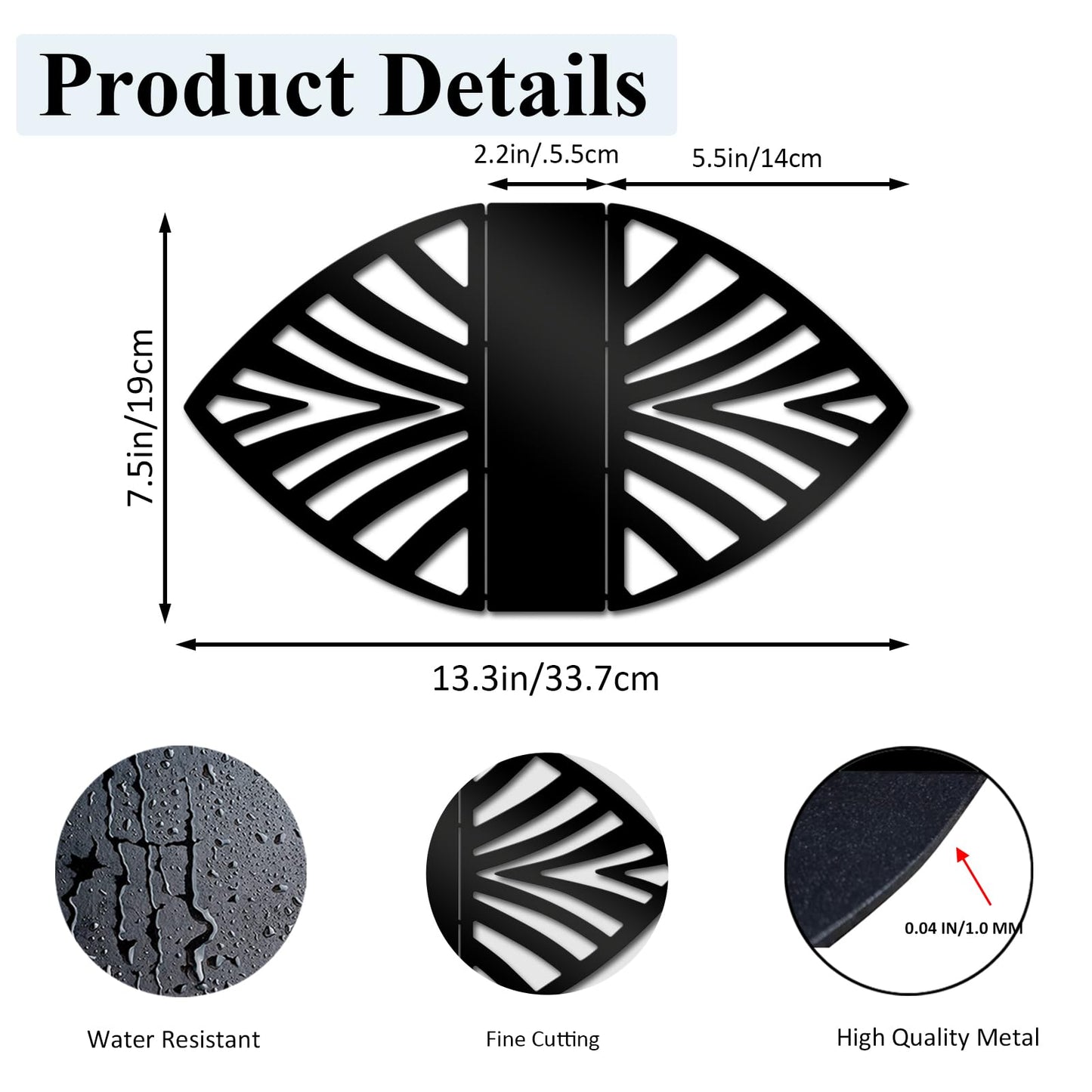 Resama Metal Napkin Holder for Table - Stylish Metal Napkin Holder with Leaf Texture for Kitchen, Cafe, and Dining Table, Black Countertop Napkin Holders for Home and Picnic