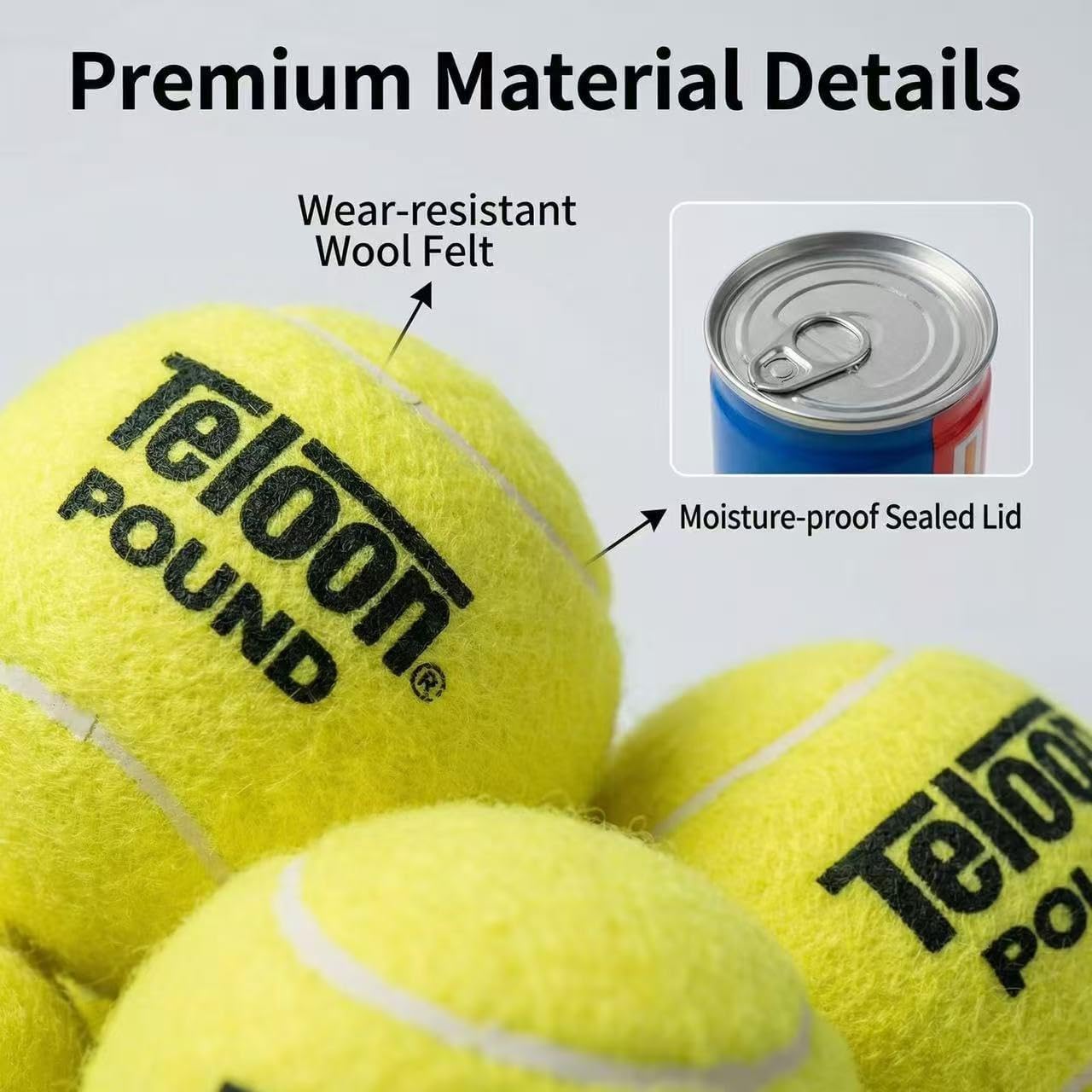 Teloon Tennis Balls - Professional Tournament Quality | Ideal for Competitive Play
