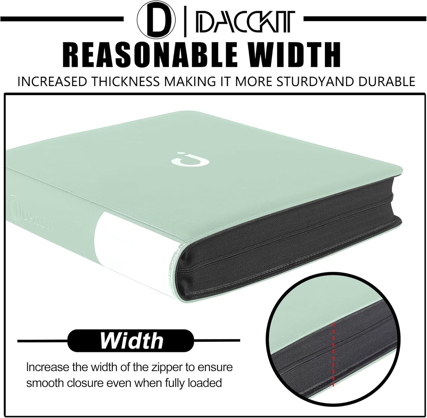 Premium Card Binder - 12 Pocket Fits 1200 Cards | 3X4 Ringless Design with Sleeves in Asakusa Green