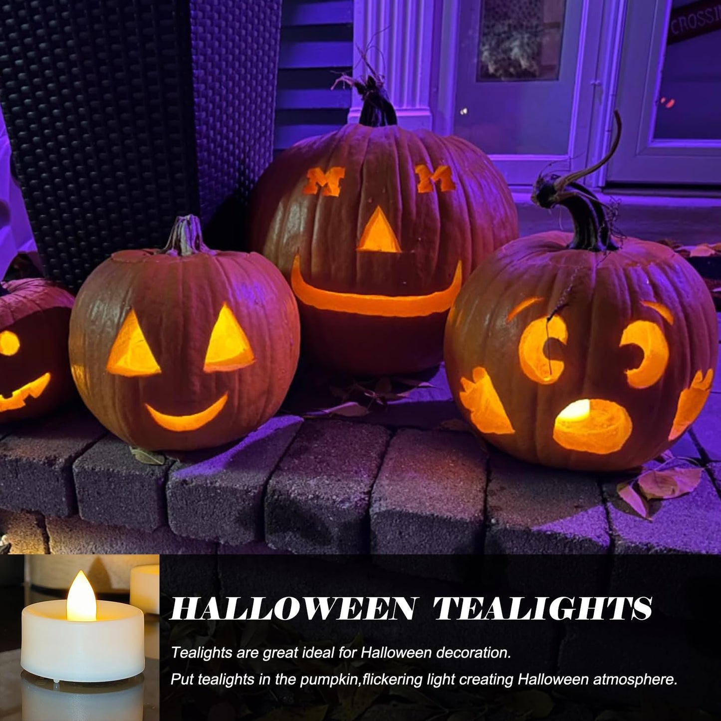 24 Pack Battery Operated Tea Lights Candles Flickering Flameless LED Lights, Long Lasting 200+ Hours Realistic Electric TeaLights Fake Plastic candles for Wedding, Centerpieces, Halloween, Christmas