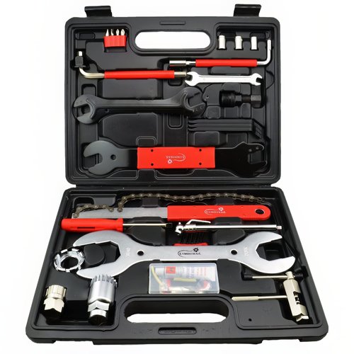 Lumintrail 42 Piece Mountain, Dirt, and Road Bike Repair Tools Kits - Bicycle Maintenance Tool Kit Set with Storage Case