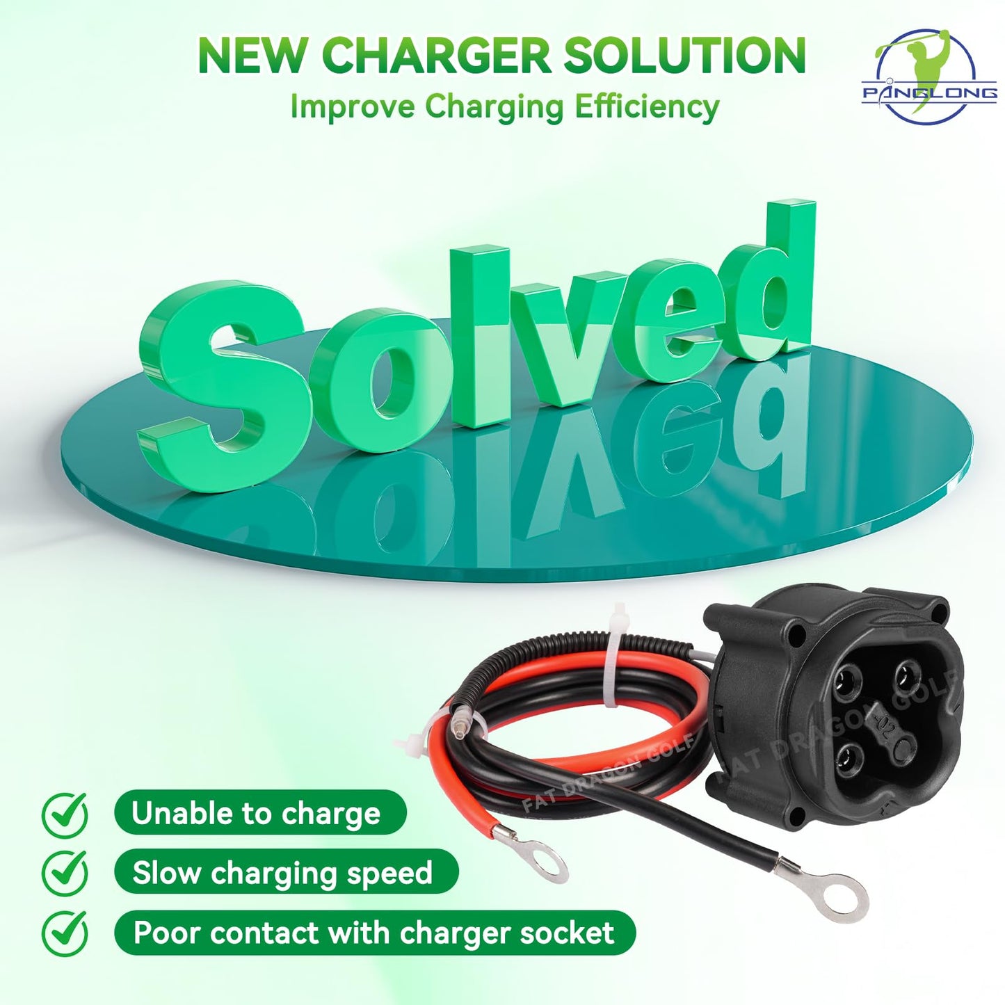 Panglong Golf Cart 48V MAC DC Charger-Plug Powerwise Receptacle fits Yamaha Golf Cart Charger Plug, Suitable for Yamaha G29 Drive 2008-2010 Golf Cart, OEM# JW2-H6181-02-00, JW2-H6181-01-00