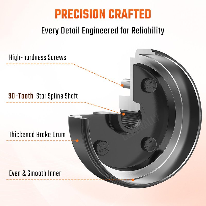 CLUBRALLY Golf Cart Brake Drum, Large Hole Fine Splined Brake Drum Assembly for 1991-Up EZGO and 1996-Up Columbia, OEM#21807-G1, 41843-94（1 PCS）