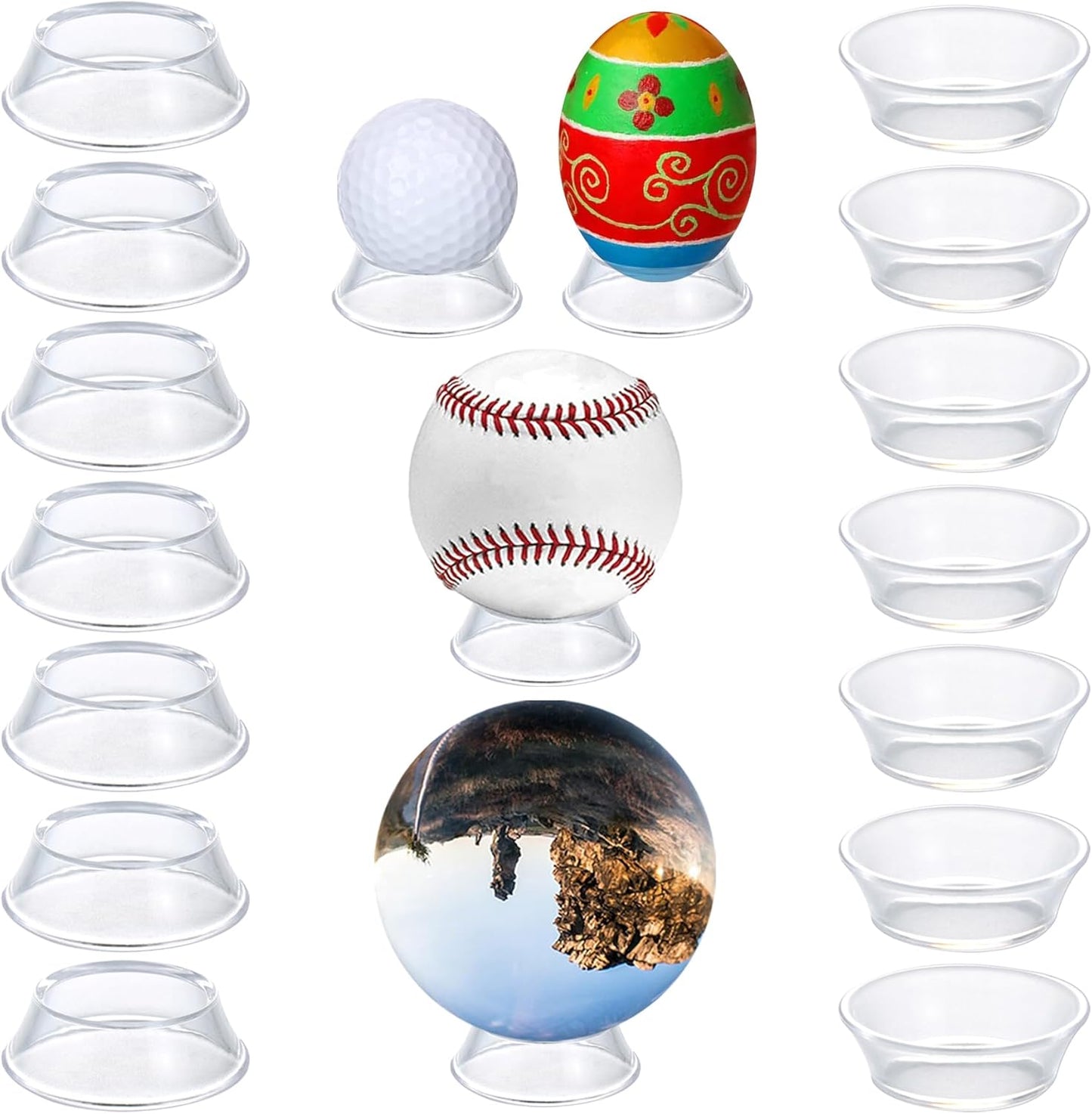 Skiennix Baseball Display Holder - Versatile Stand for Game Balls & Easter Eggs | Reversible Design