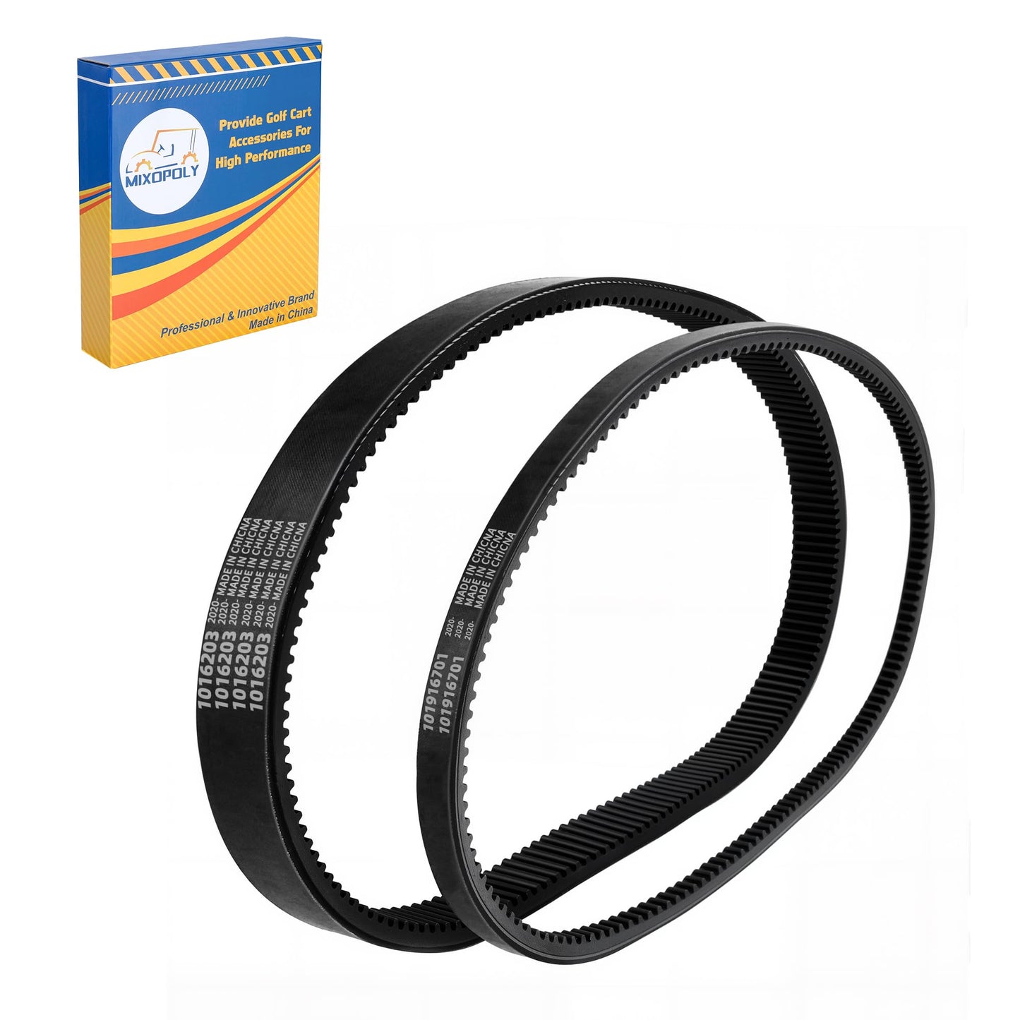 Mixopoly Golf Cart Clutch Drive Belt & Starter Generator Belt for Club Car DS 1997-UP and Precedent 2004-UP Gas Models with FE290 FE350 OHV Kawasaki Engine, Replace OEM 101916701 1016203