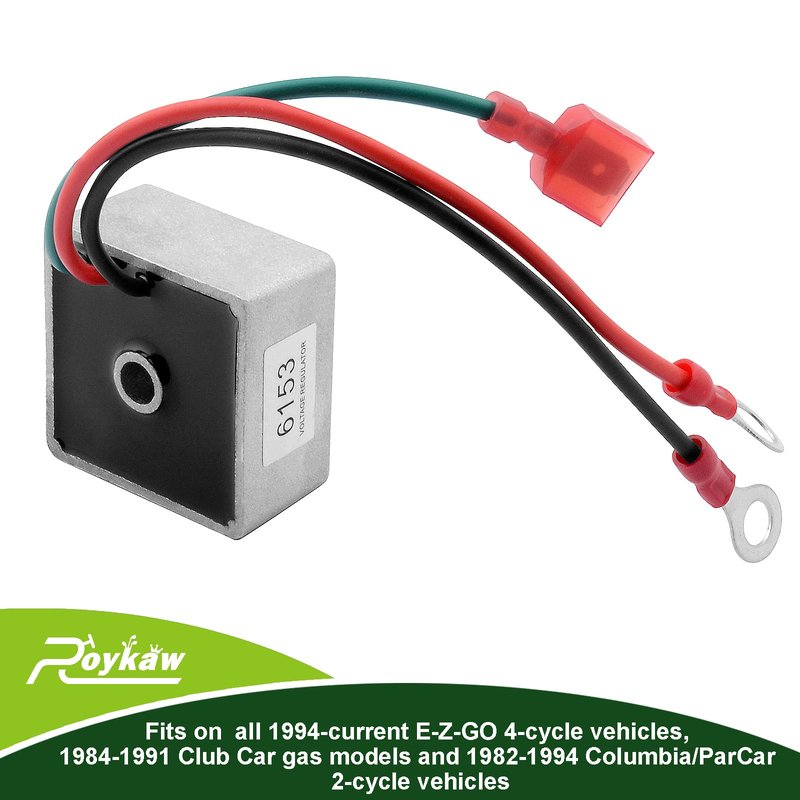 Roykaw Golf Cart Voltage Regulator Rectifier Compatible with EZGO (1994-up) Gas Vehicles, Club Car (1984-1991) 4-Cycle and Columbia/ParCar (1982-1994) 2-Cycle Models, OEM# 27739G01, 74510-85, 435-203
