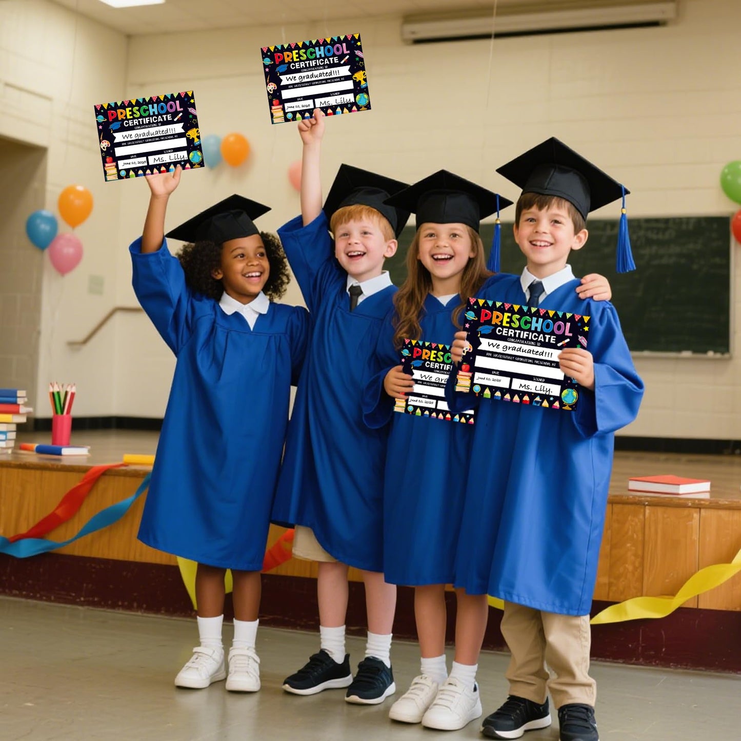 30 Pieces Preschool Graduate Certificates Colourful Kindergarten Diplomas