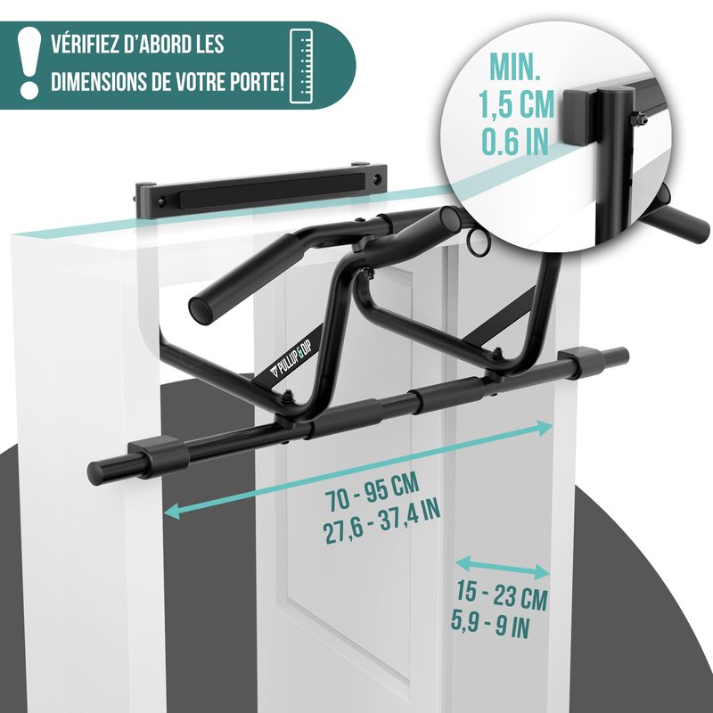 PULLUP & DIP Doorway Pull-Up Bar Without Screwing And No Slipping, Professional Door Frame Chin-Up Bar With Pull-Up Band, Padded Handles + eBook, Up To 240 lbs