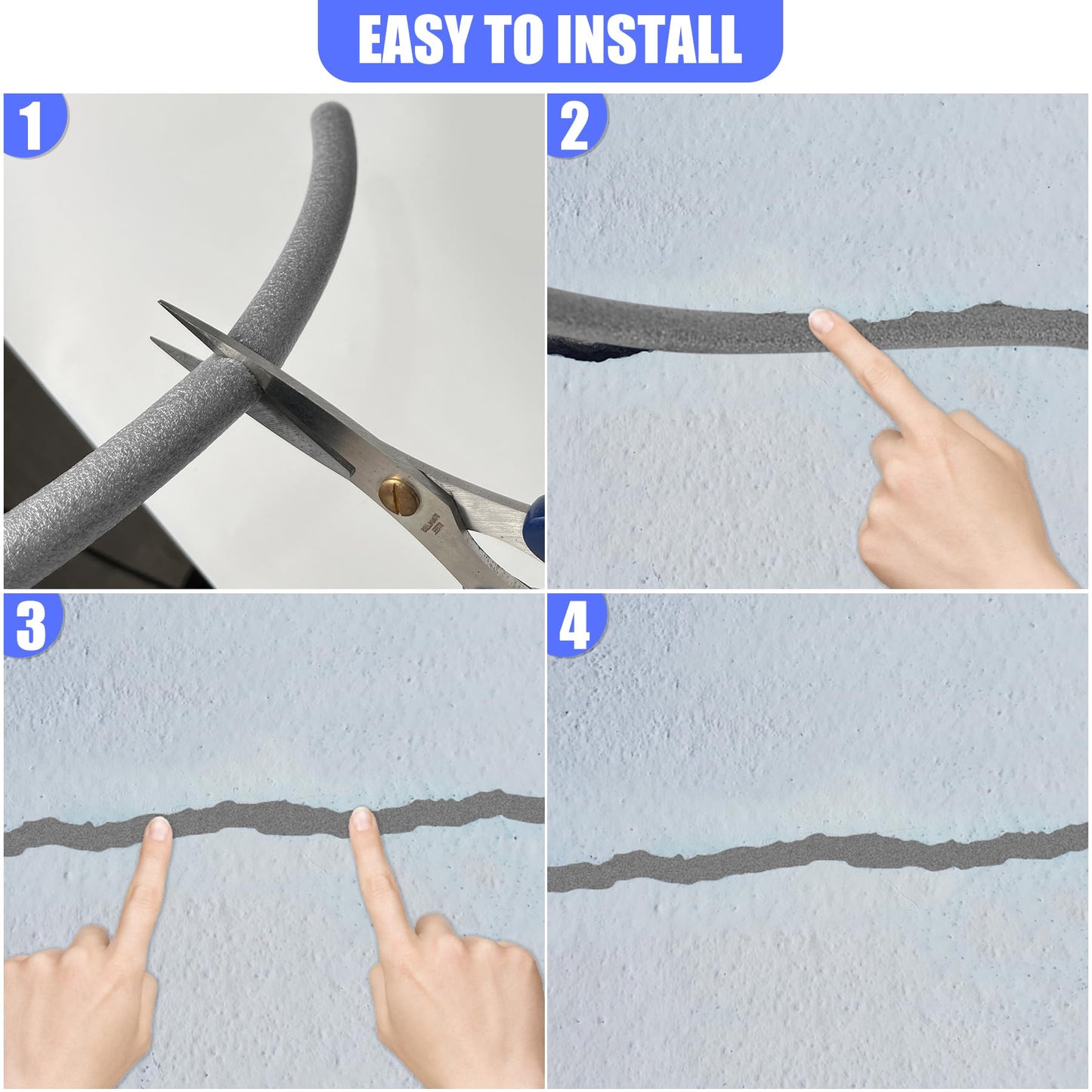 1/4" Diameter x 59' Length Backer Rod Caulk Saver Foam for Cement Caulk, Joints and Gaps and Driveway Crack (Dark Grey)