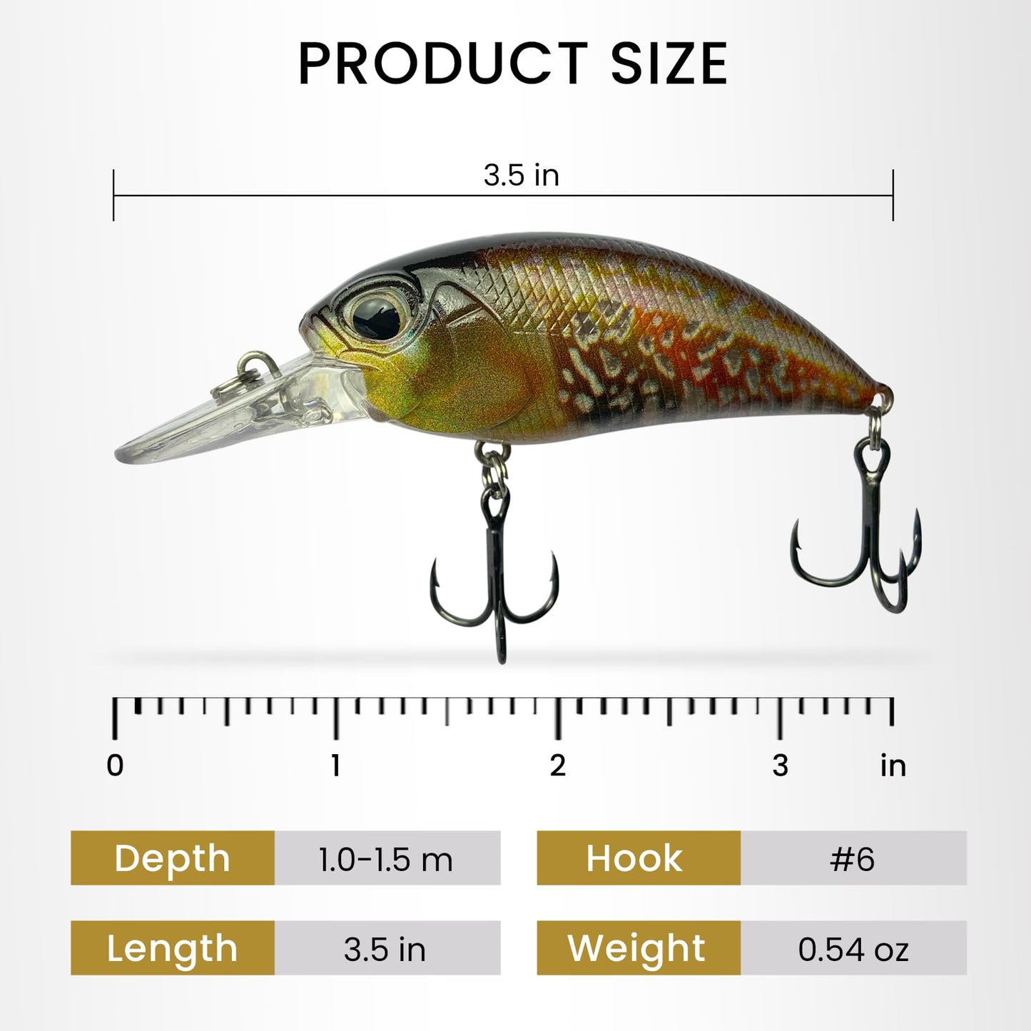 Pristis Lifelike Fishing Plugs for Bass Muskie Walleye, Slow Sinking Swimbaits for Saltwater Freshwater, Shallow Deep Diving Crank Hard Baits Lure Set with Reinforced Treble Hooks for Pike Crappie