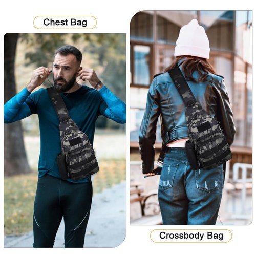 BAIGIO Sling Bag Tactical Military Chest Bag Crossbody Shoulder Bags for Men Women, Cross Body Pack Backpack for Traveling Cycling Sports Climbing Hiking