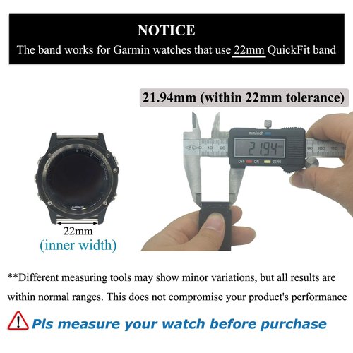 22mm Elastic Arm/Ankle Band with Ladder Lock for Garmin Fenix 8 Fenix E Epix Pro 47mm/Fenix 7/6 Pro/5 Plus, Stretchy Band for Men and Women, Black, Medium