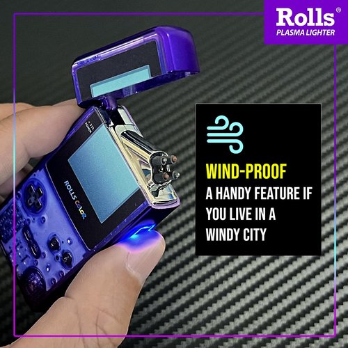 Rolls Electric Lighter - Stocking Stuffers - Gifts for Men - Cool Lighters - Electric Lighters Rechargeable - Mens Gifts - Retro Gamer - Birthday Gifts for Men - (Atomic Purple)