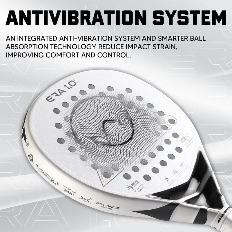 AMASPORT 2025 Era-1.0 Series Pros Padel Racket - 18K Carbon Pala Padel & Color-Changing Tech | Advanced Spin Control & Anti-Vibration Paddle Tennis Racquets | Expert-Level Power & Precision