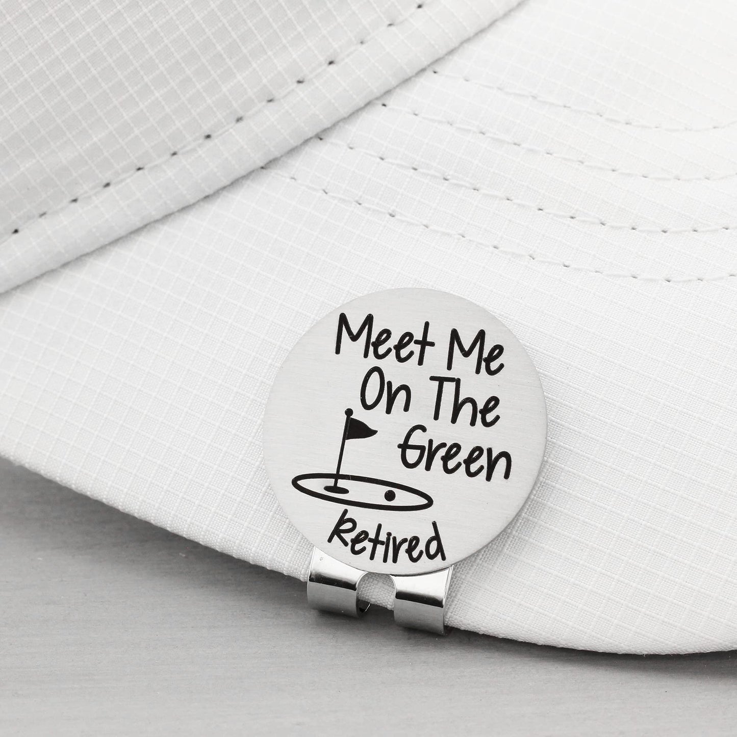 Golf Ball Marker Retirement Gift for Men Meet Me On The Green With Hat Clip Retired Gifts for Him